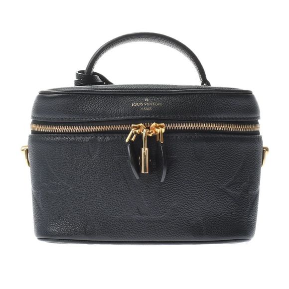 Louis Vuitton Vanity Bag Monogram Leather Black Gold PM Shoulder Bag - Picture 1 of 11